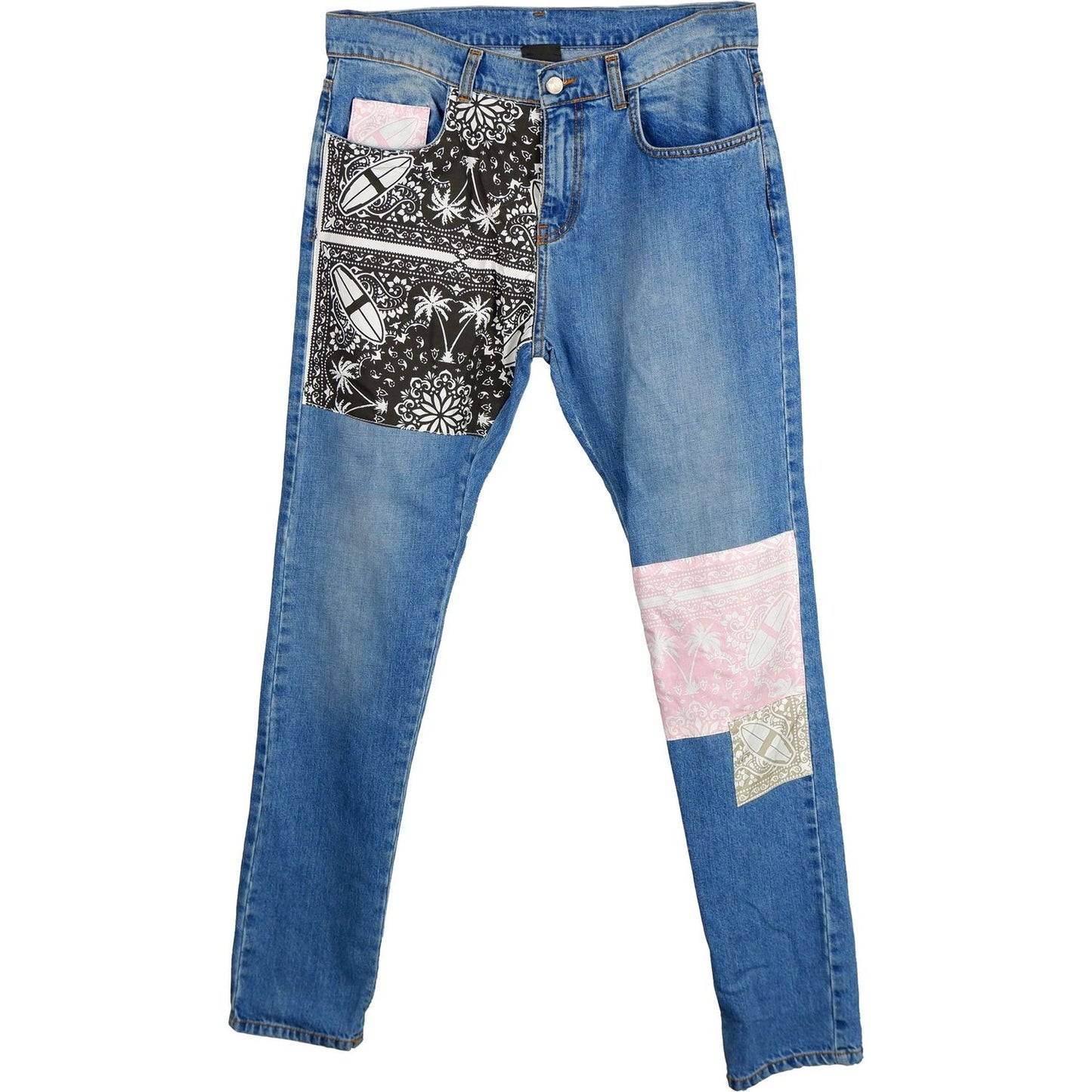 Comme Des Fuckdown Abstract Patchwork Men's Designer Jeans Comme Des Fuckdown