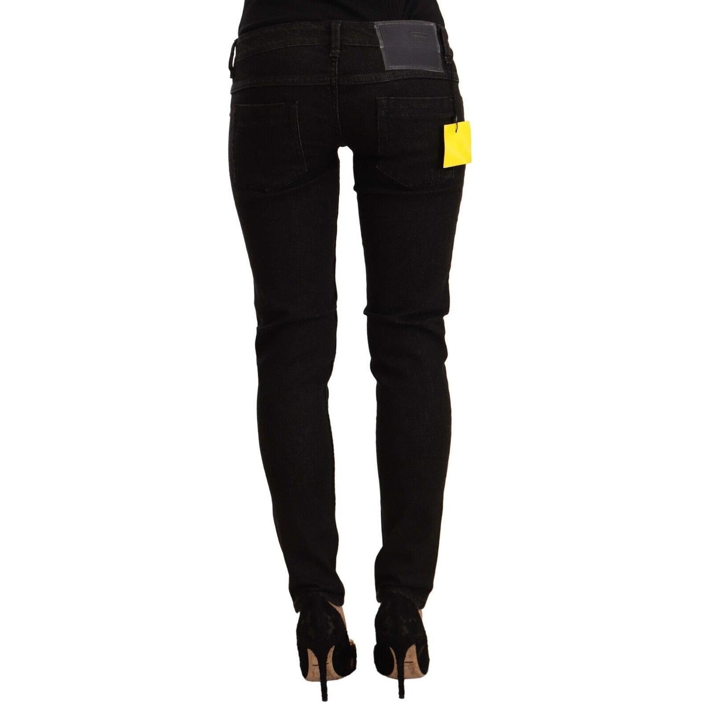 Acht Sleek Skinny Low Waist Black Jeans Acht