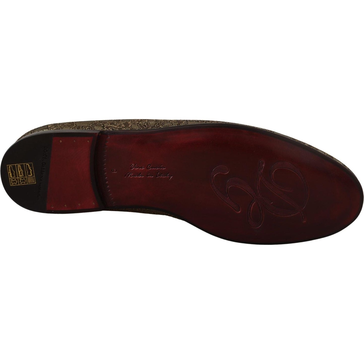 Dolce & Gabbana Gold Tone Loafers Slides Dress Shoes Dolce & Gabbana