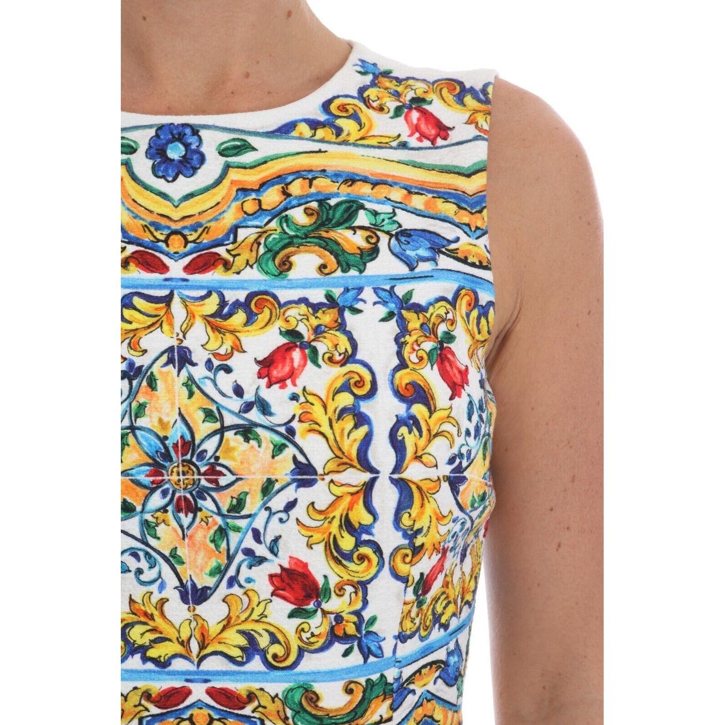 Dolce & Gabbana Majolica Print Midi Sheath Dress Dolce & Gabbana