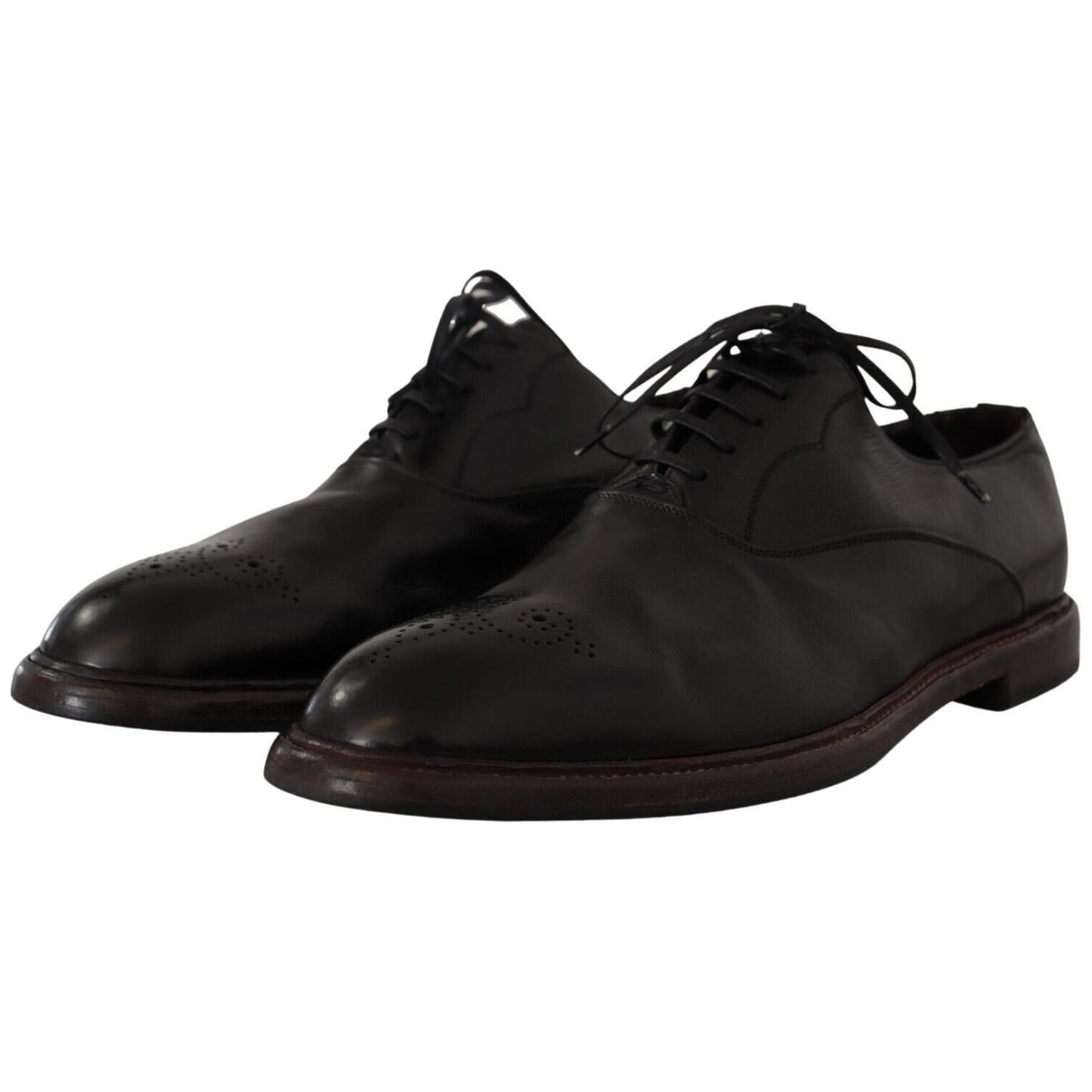 Dolce & Gabbana Elegant Black Leather Derby Formal Shoes Dolce & Gabbana