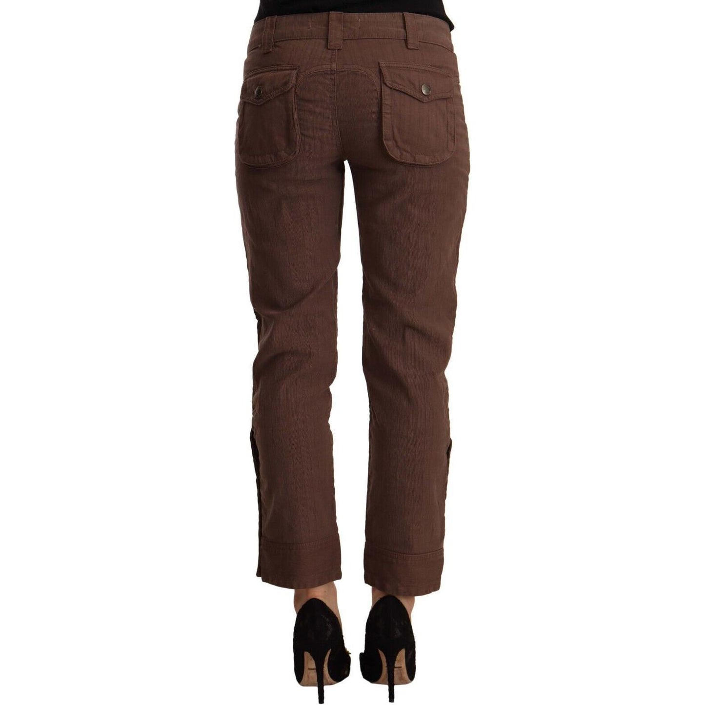 Just Cavalli Chic Mid-Waist Cropped Cotton Pants Just Cavalli