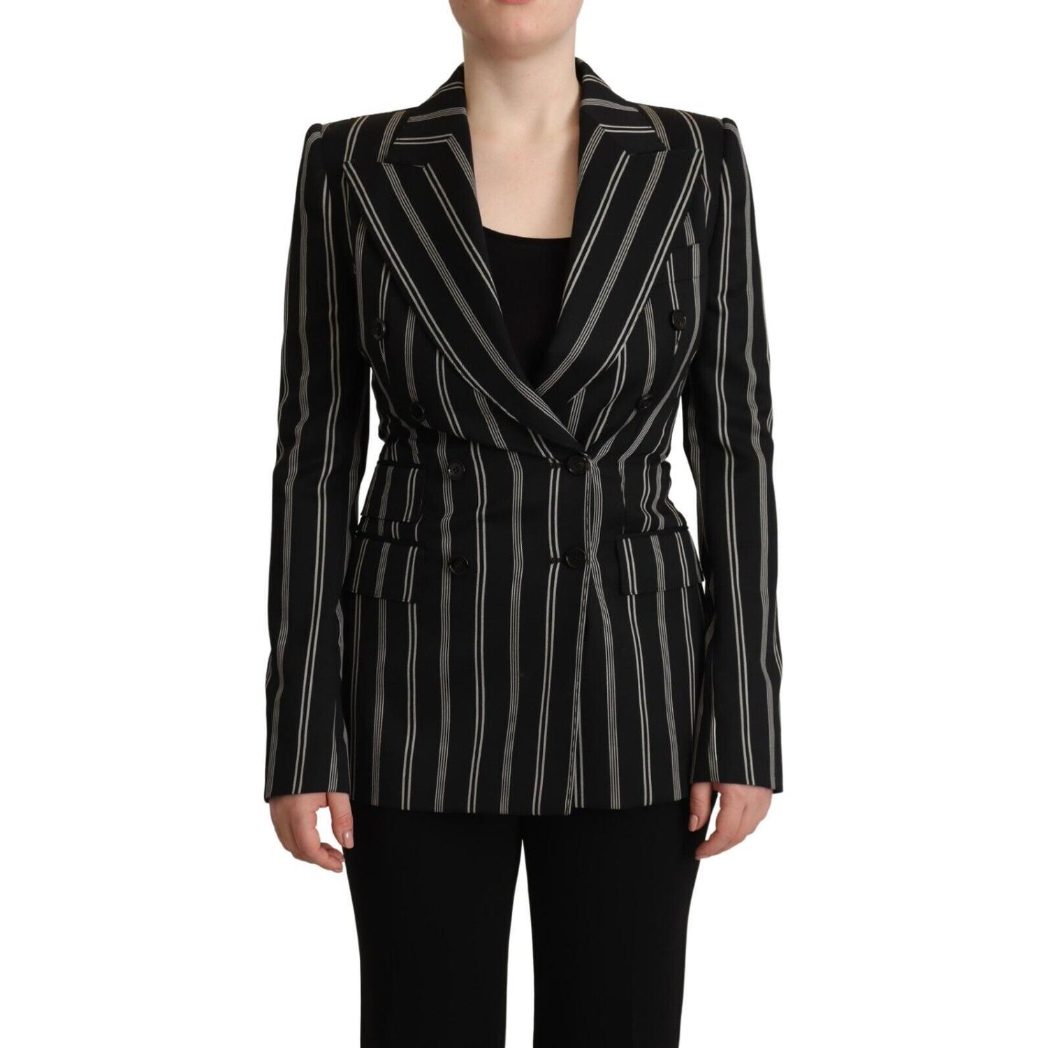 Dolce & Gabbana Elegant Striped Wool Stretch Jacket