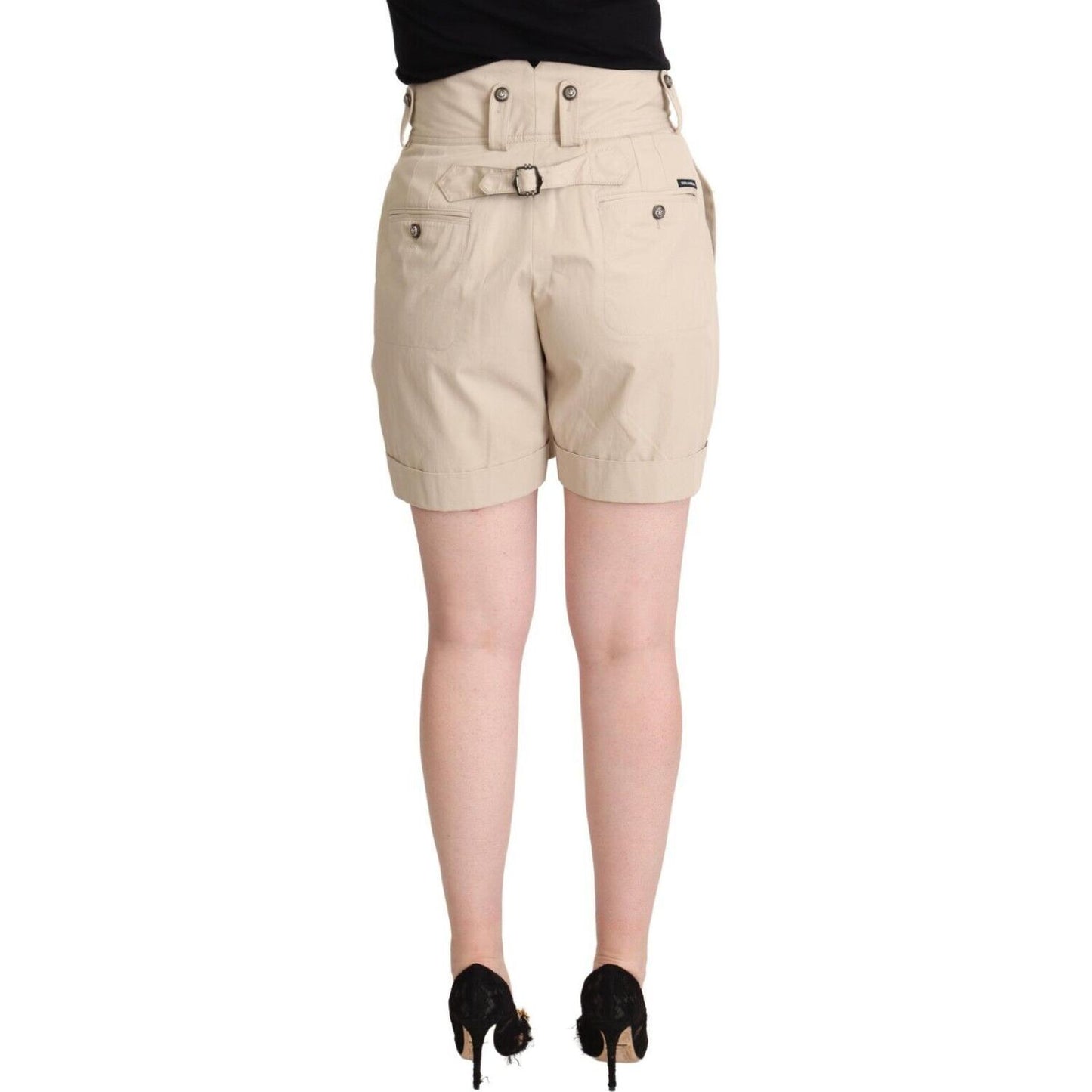 Dolce & Gabbana High-Waisted Beige Cargo Shorts Dolce & Gabbana