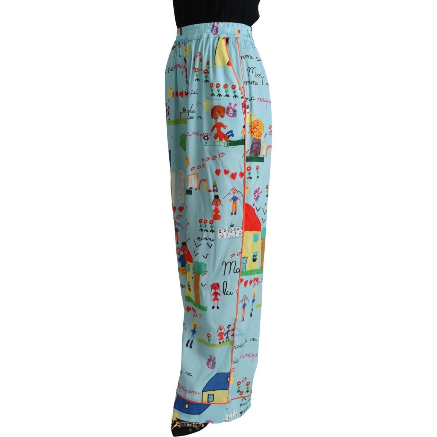 Dolce & Gabbana Elegant Wide Leg Printed Pants Dolce & Gabbana