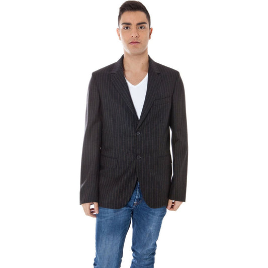 Calvin Klein Elegant Gray Woolen Jacket Classic Style Calvin Klein