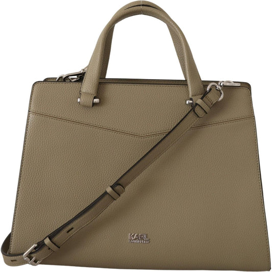 Karl Lagerfeld Enchanting Sage Green Leather Tote Karl Lagerfeld