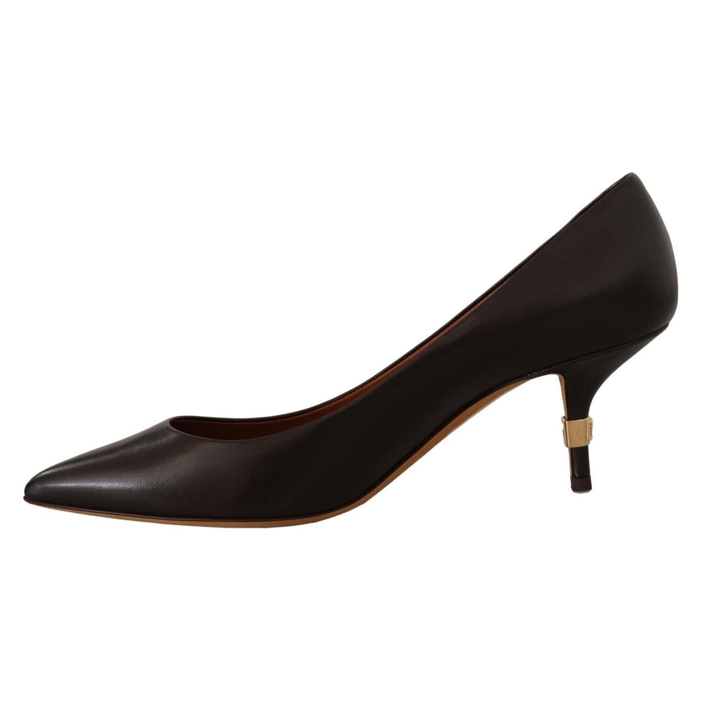 Dolce & Gabbana Elegant Brown Leather Heels Pumps Dolce & Gabbana