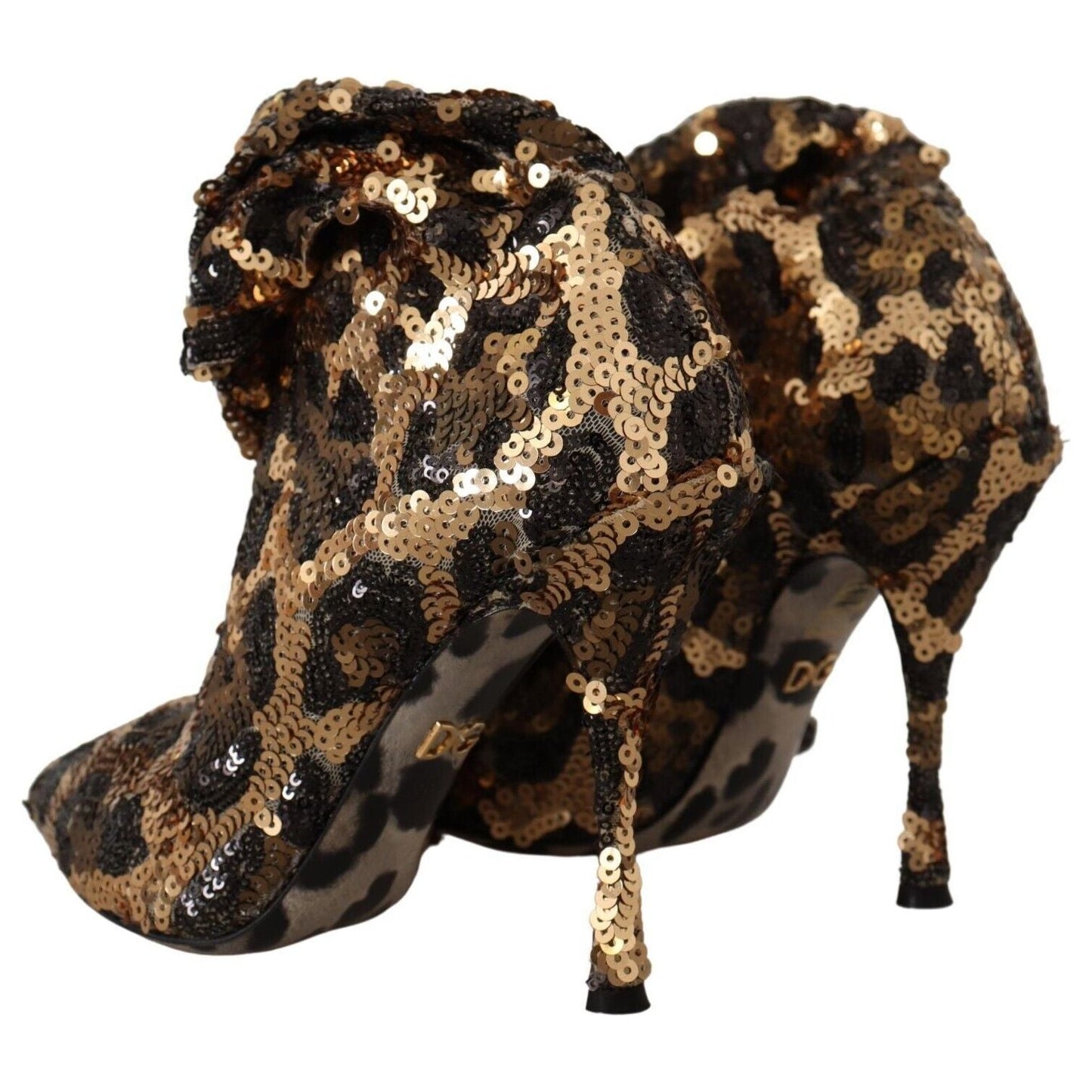 Dolce & Gabbana Elegant Leopard Sequin Knee-High Boots Dolce & Gabbana