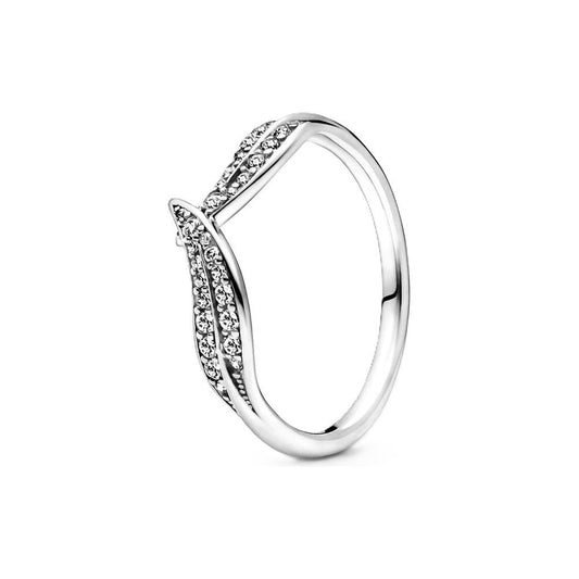 PANDORA JEWELS Mod. LEAF PAVE - RING - Size 50 DESIGNER FASHION JEWELLERY PANDORA