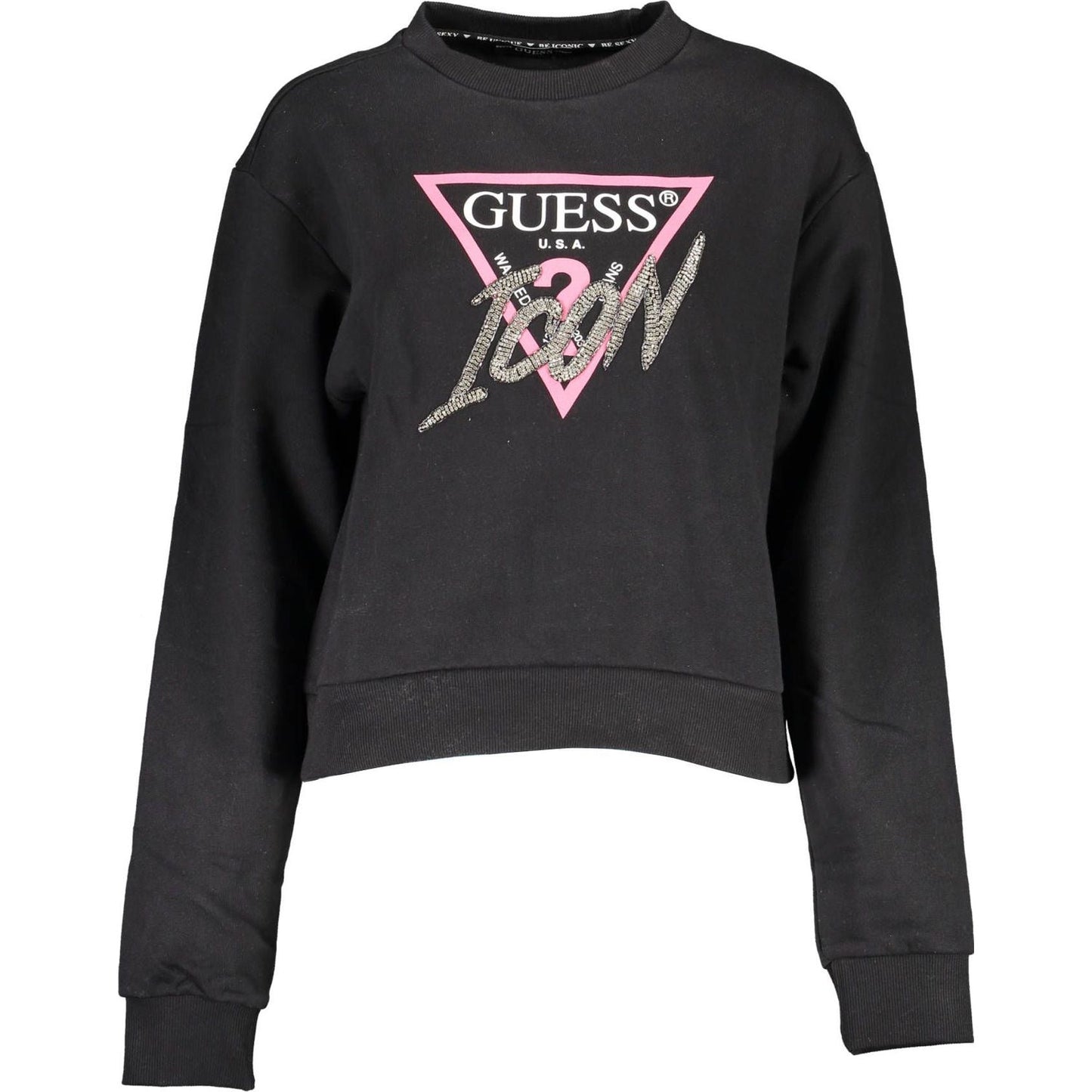 Guess Jeans Black Cotton Women Sweater Guess Jeans