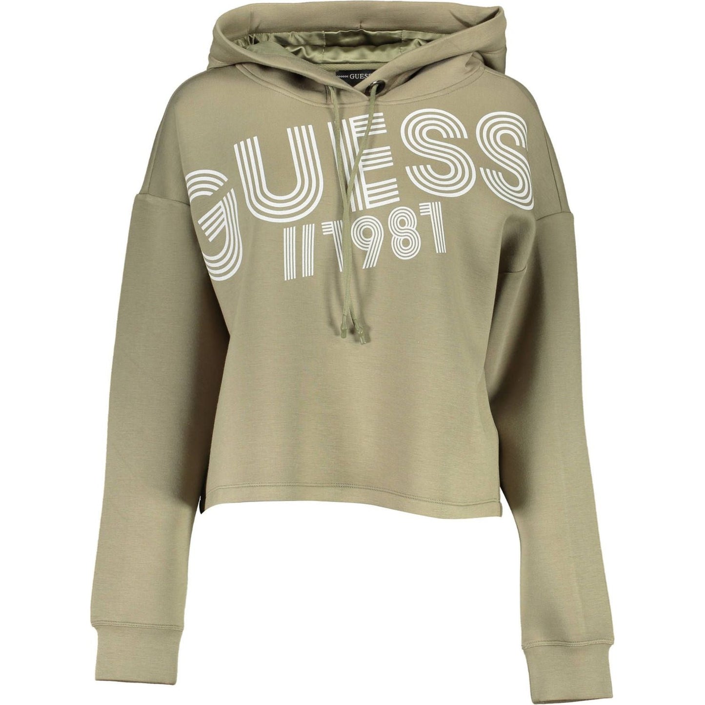 Guess Jeans Chic Green Hooded Sweatshirt with Logo Print Guess Jeans