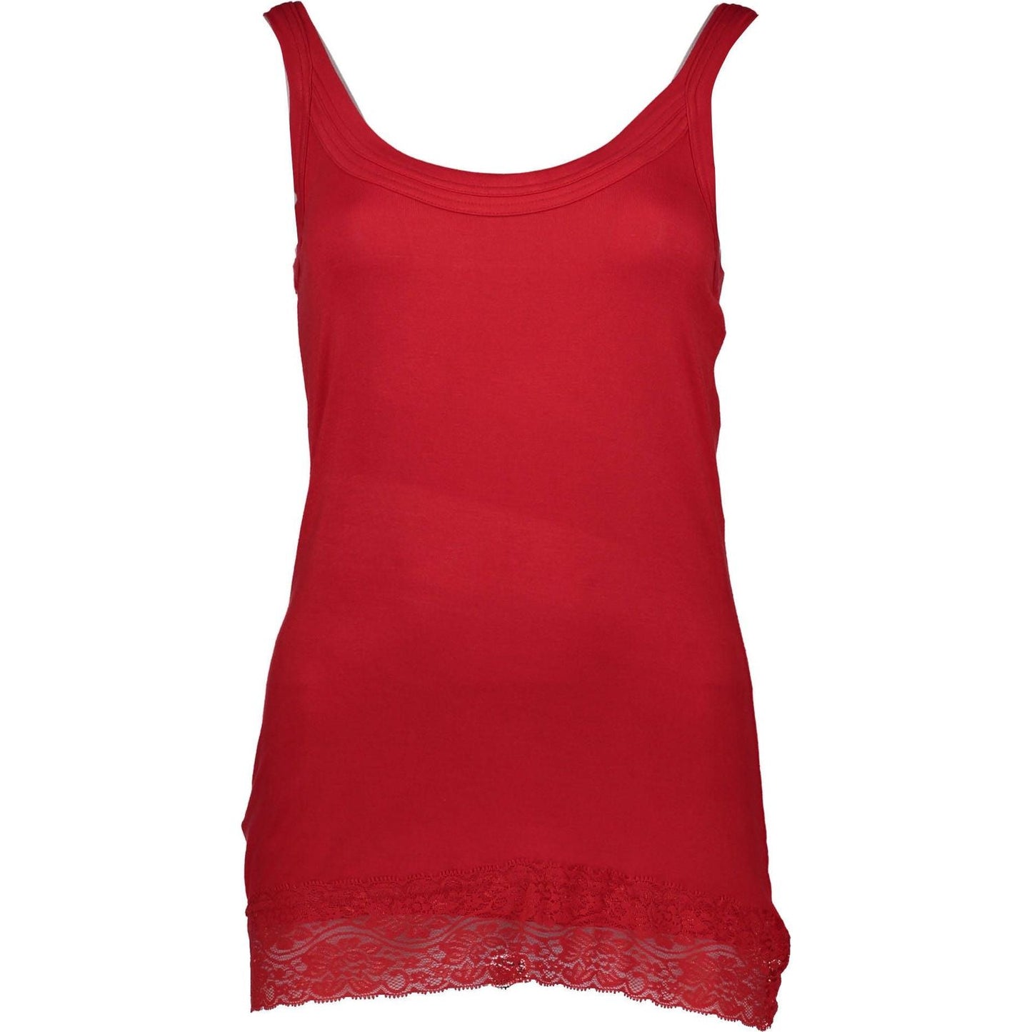 Silvian Heach Chic Red Lace Insert Tank Top Silvian Heach