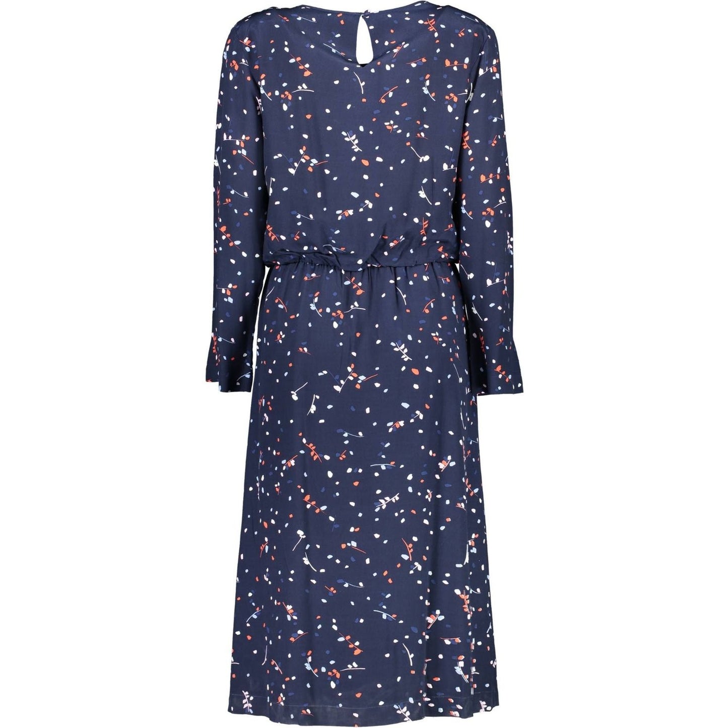 Gant Elegant Blue Viscose Long Sleeve Dress Gant