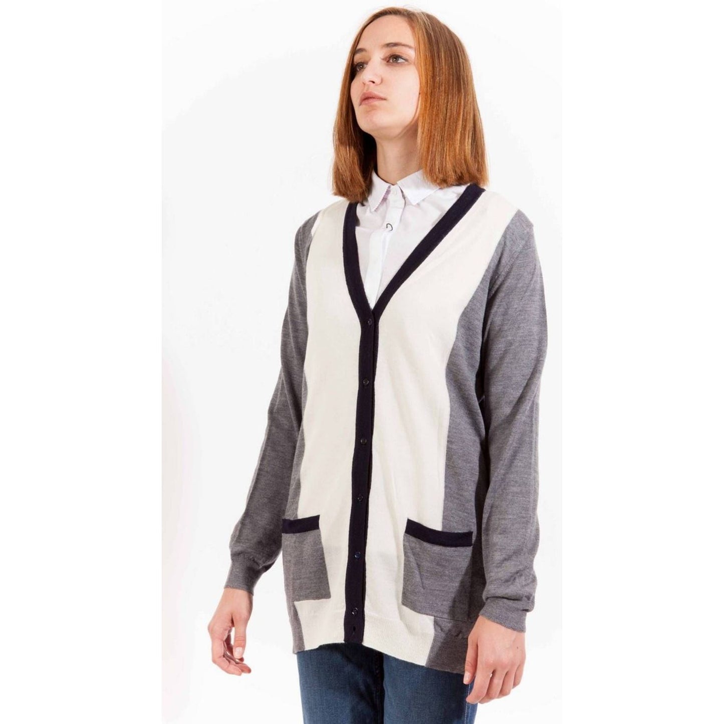 Gant Chic Gray Woolen Long Sleeve Cardigan Gant