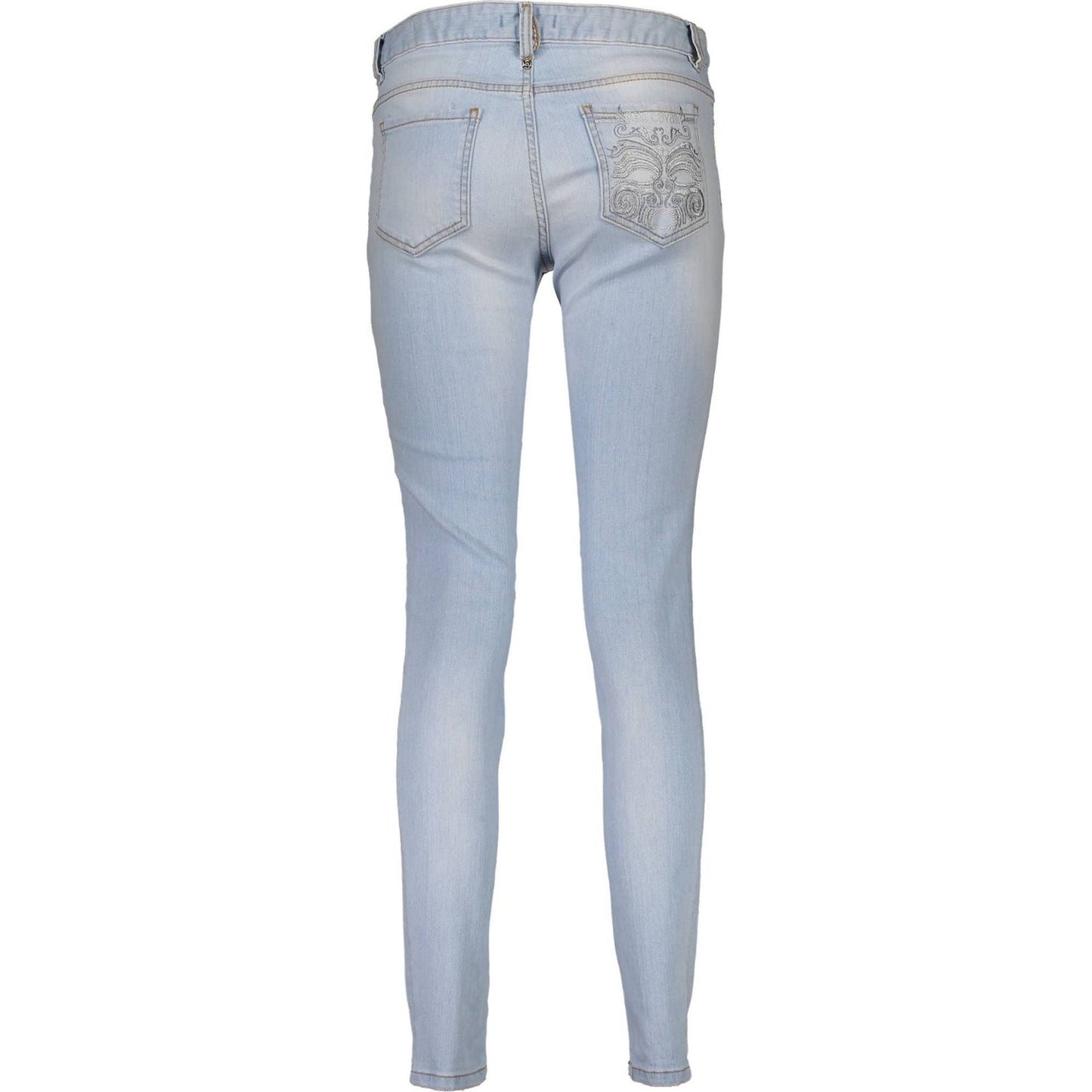 Just Cavalli Elegant Faded Light Blue Denim Jeans Just Cavalli