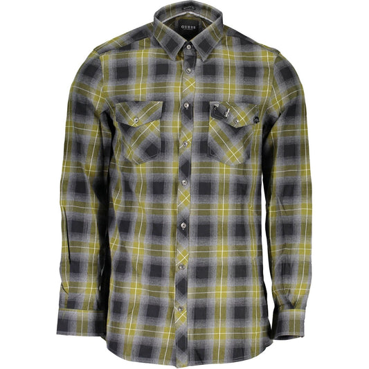 Guess Jeans Green Cotton Men Shirt Guess Jeans