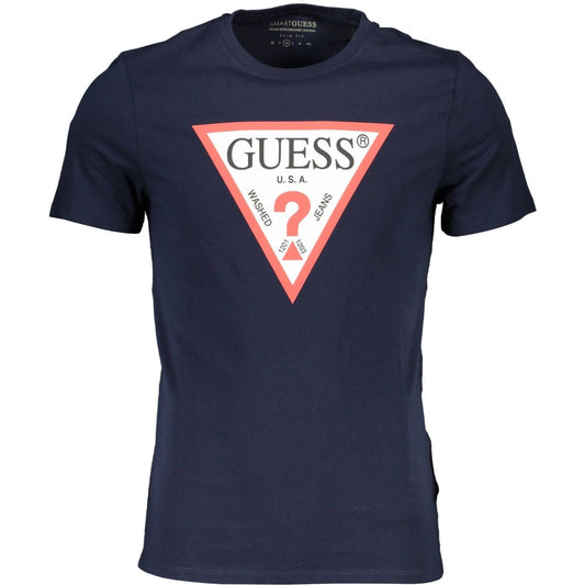 Guess Jeans Sleek Slim-Fit Logo Tee in Blue Guess Jeans