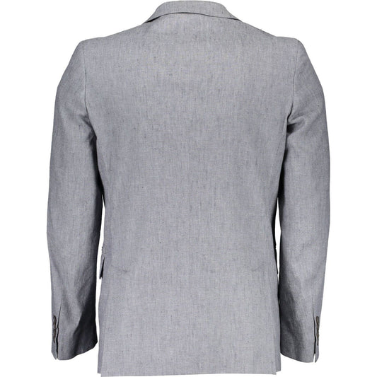 Gant Gray Linen Men Jacket