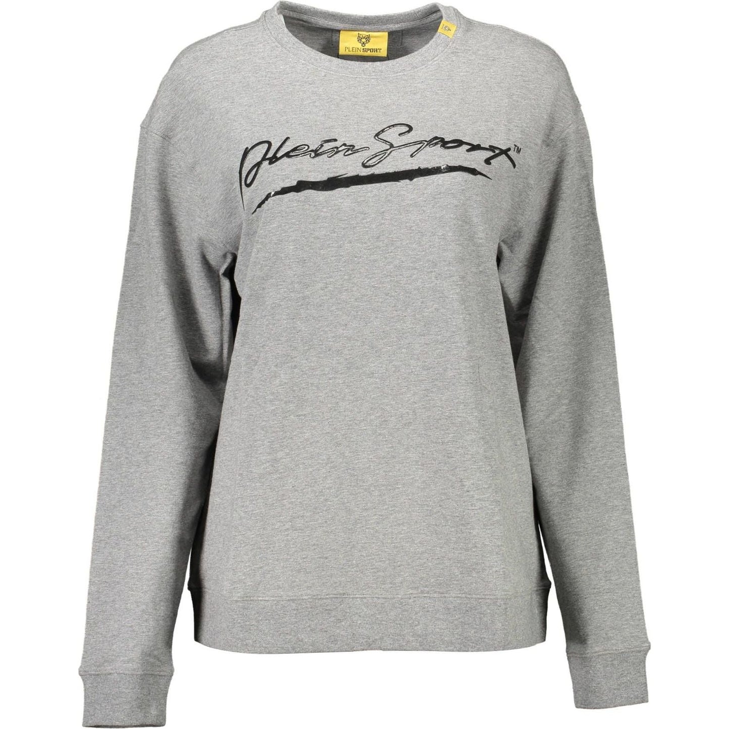 Plein Sport Chic Gray Contrast Detail Sweatshirt Plein Sport