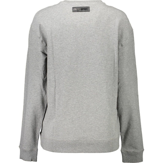 Plein Sport Chic Gray Contrast Detail Sweatshirt Plein Sport