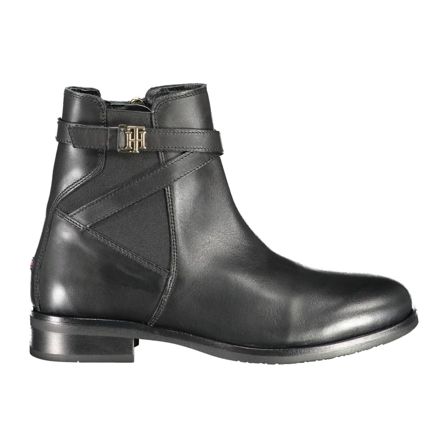 Tommy Hilfiger Chic Black Ankle Boots with Contrasting Zip Detail Tommy Hilfiger