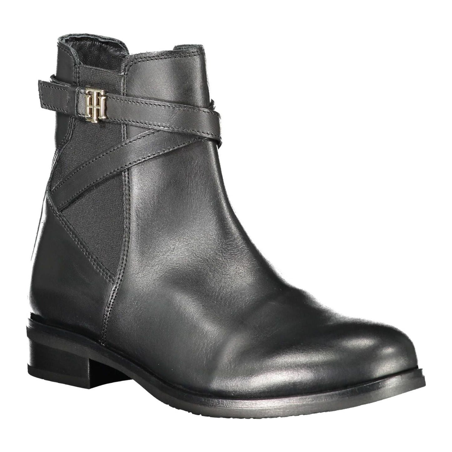 Tommy Hilfiger Chic Black Ankle Boots with Contrasting Zip Detail Tommy Hilfiger