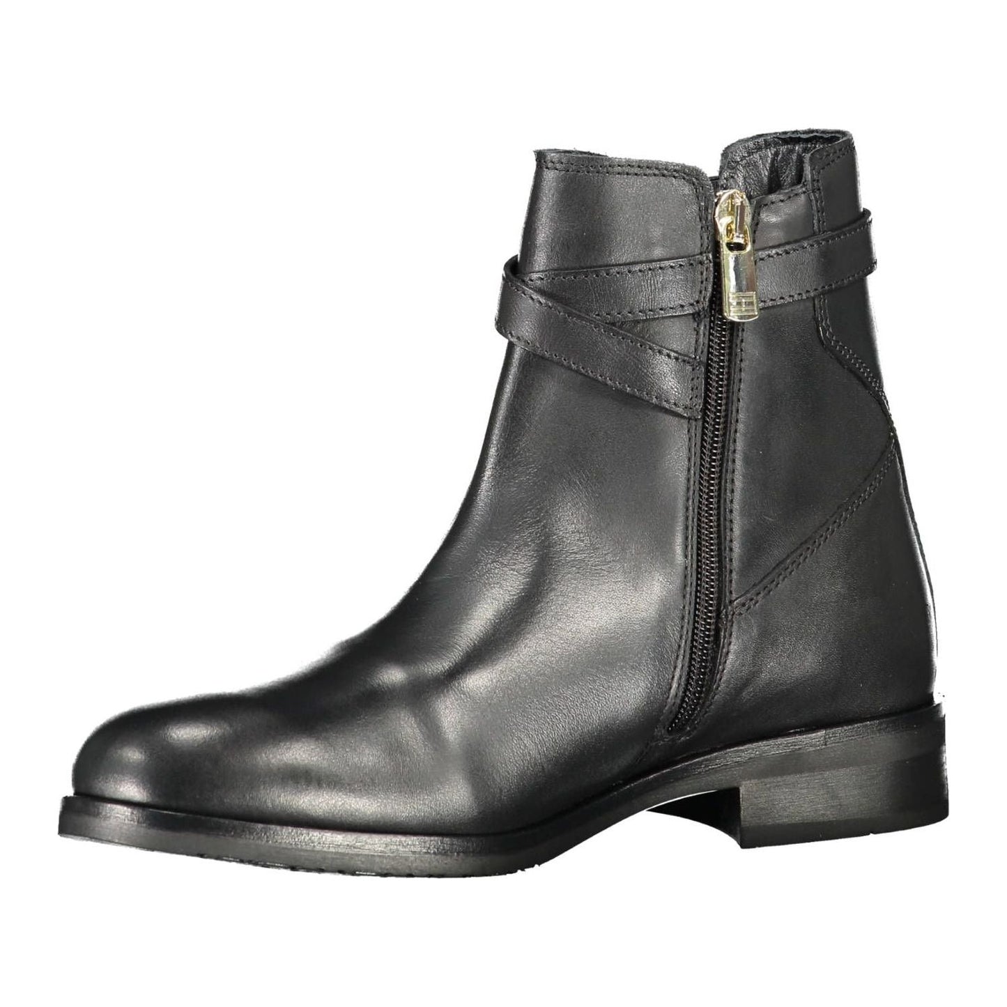 Tommy Hilfiger Chic Black Ankle Boots with Contrasting Zip Detail Tommy Hilfiger