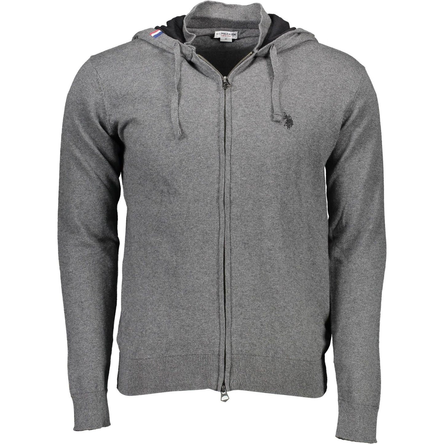 U.S. POLO ASSN. Elegant Hooded Zip Cardigan in Gray U.S. POLO ASSN.