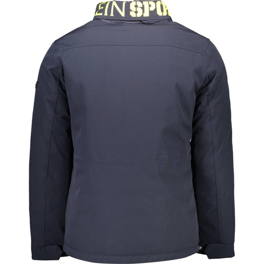 Plein Sport Blue Polyester Men Jacket Plein Sport