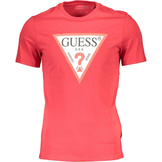 Guess Jeans Red Cotton Men T-Shirt