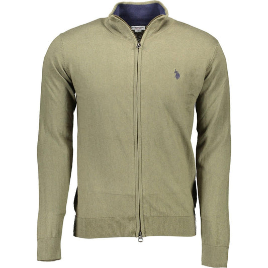 U.S. POLO ASSN. Elegant Long-Sleeved Zip Cardigan in Green U.S. POLO ASSN.