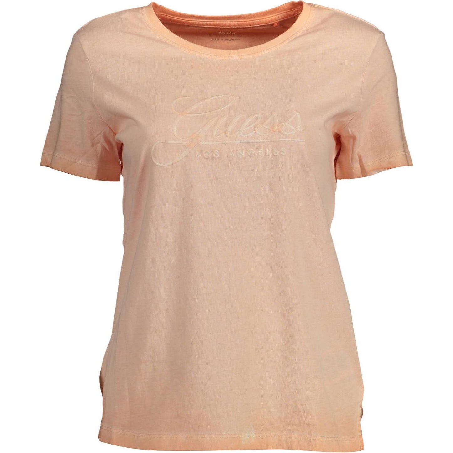 Guess Jeans Chic Pink Embroidered Logo Tee Guess Jeans