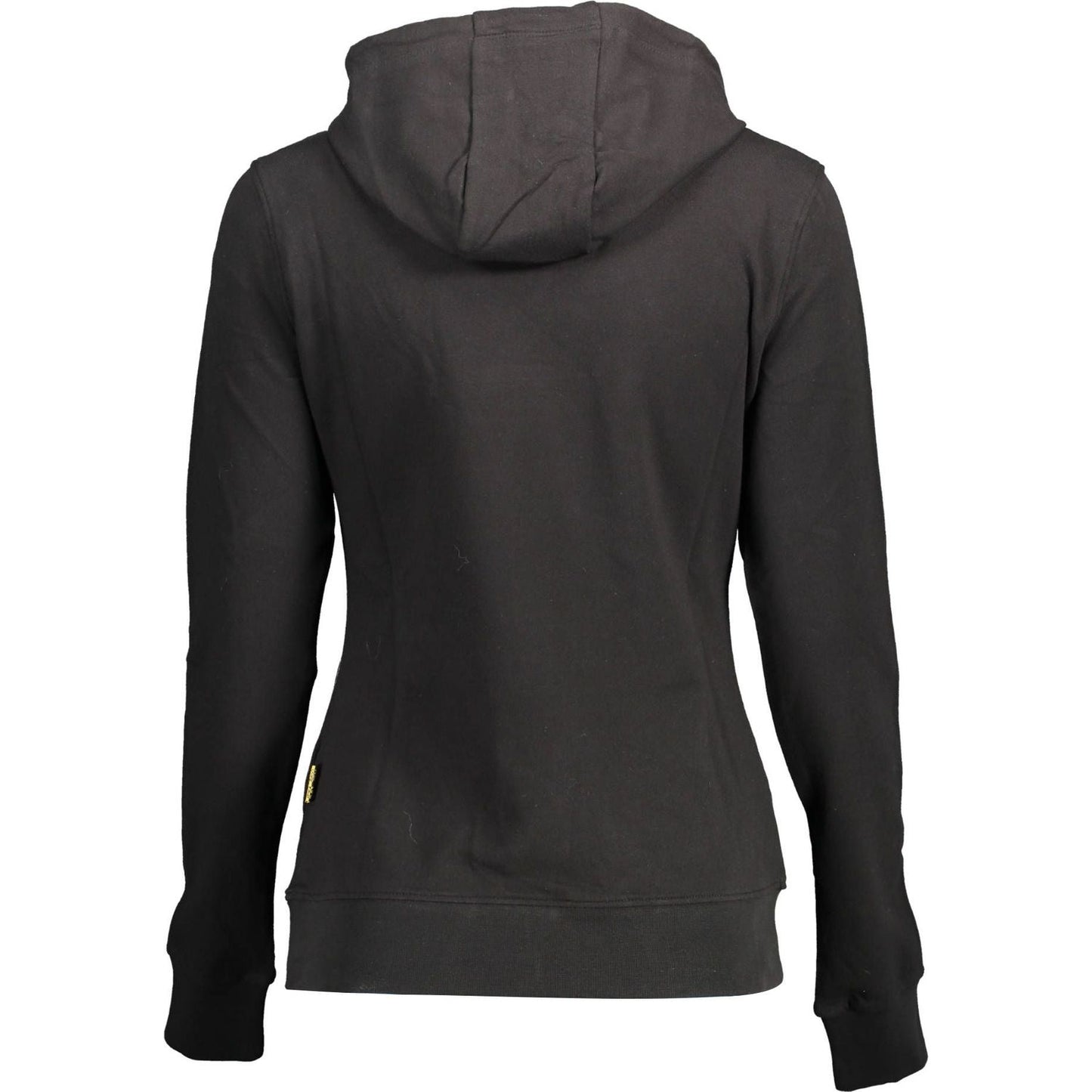 Plein Sport Sleek Black Hooded Sweatshirt with Bold Accents Plein Sport