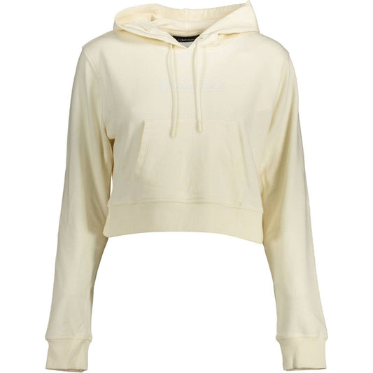 Calvin Klein Chic White Hooded Sweatshirt with Central Pocket Calvin Klein