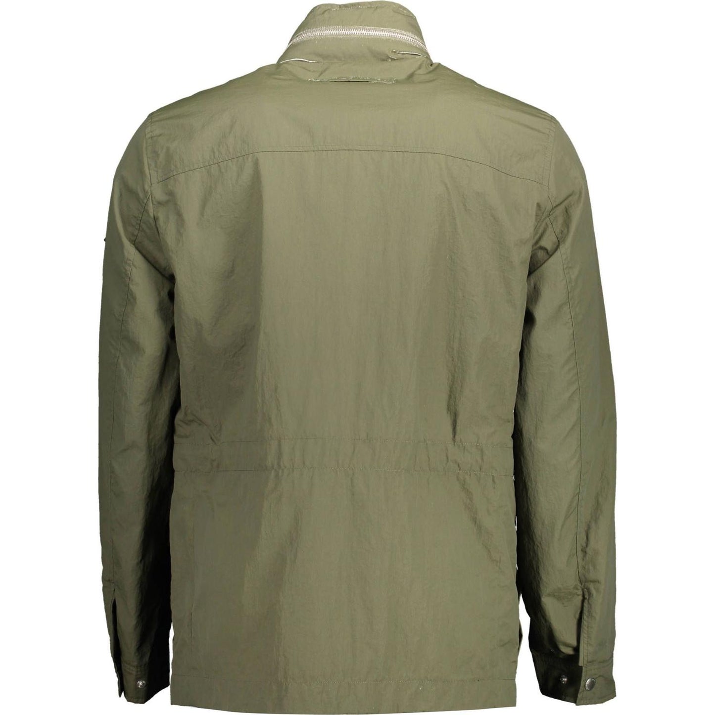 Gant Sleek Green Trench Coat with Concealed Hood