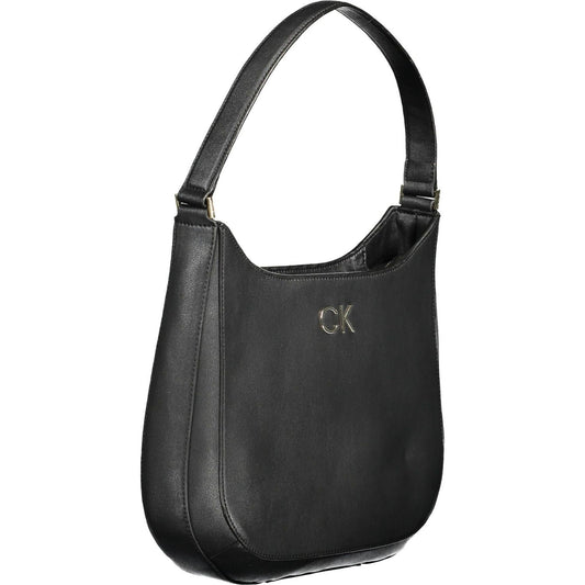 Calvin Klein Elegant Black Shoulder Bag with Zip Closure Calvin Klein