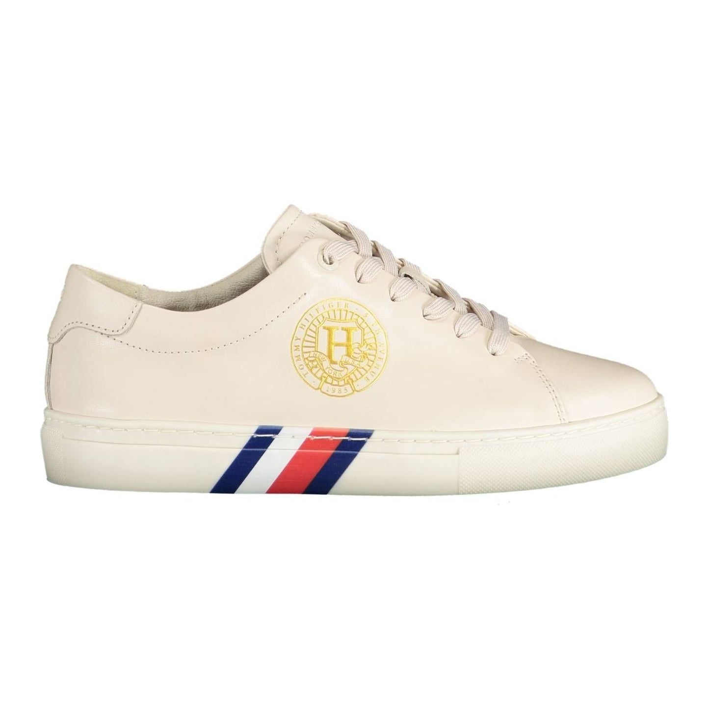 Tommy Hilfiger Beige Lace-Up Sneaker with Iconic Accents Tommy Hilfiger