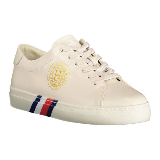 Tommy Hilfiger Beige Lace-Up Sneaker with Iconic Accents Tommy Hilfiger