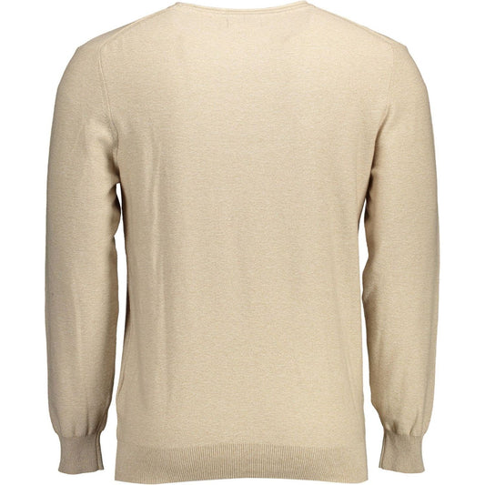 Gant Elegant Beige Crew-Neck Sweater with Embroidery Gant