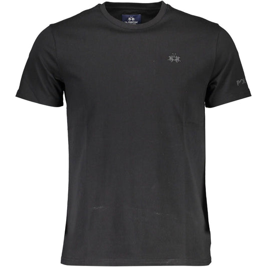 La Martina Black Cotton Men T-Shirt La Martina