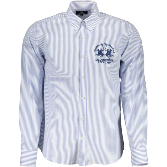 La Martina Elegant Light Blue Cotton Shirt for Men La Martina