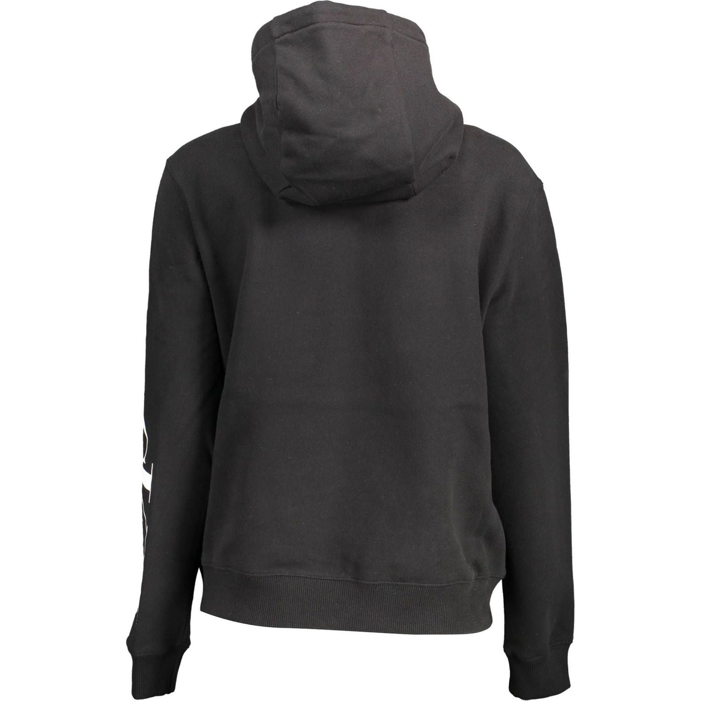 Calvin Klein Sleek Black Cotton Hoodie with Bold Print Calvin Klein