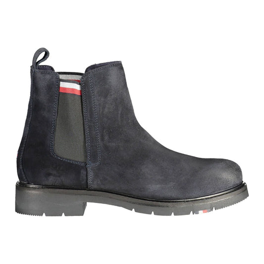 Tommy Hilfiger Chic Blue Ankle Boots with Logo Accent Tommy Hilfiger