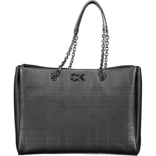 Calvin Klein Chic Black Dual-Handle Chain Shoulder Bag Calvin Klein