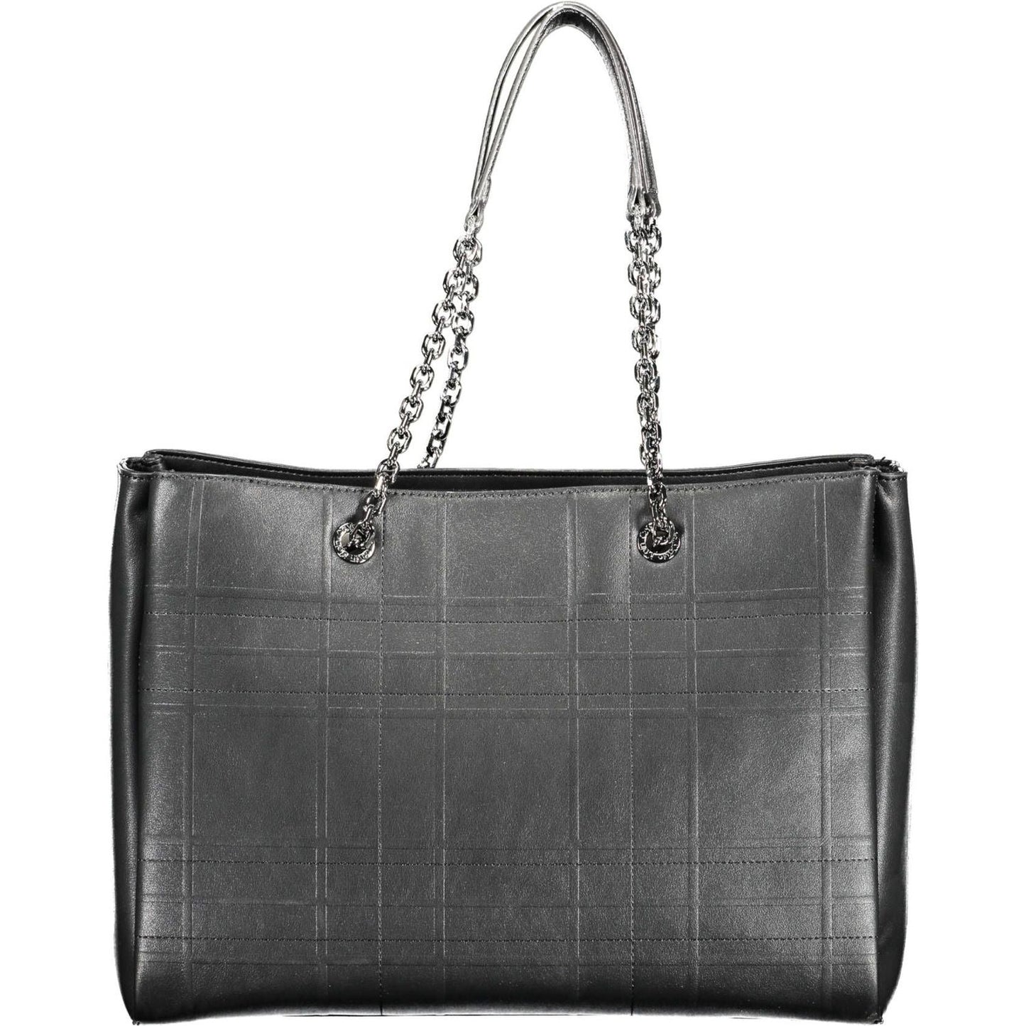 Calvin Klein Chic Black Dual-Handle Chain Shoulder Bag Calvin Klein