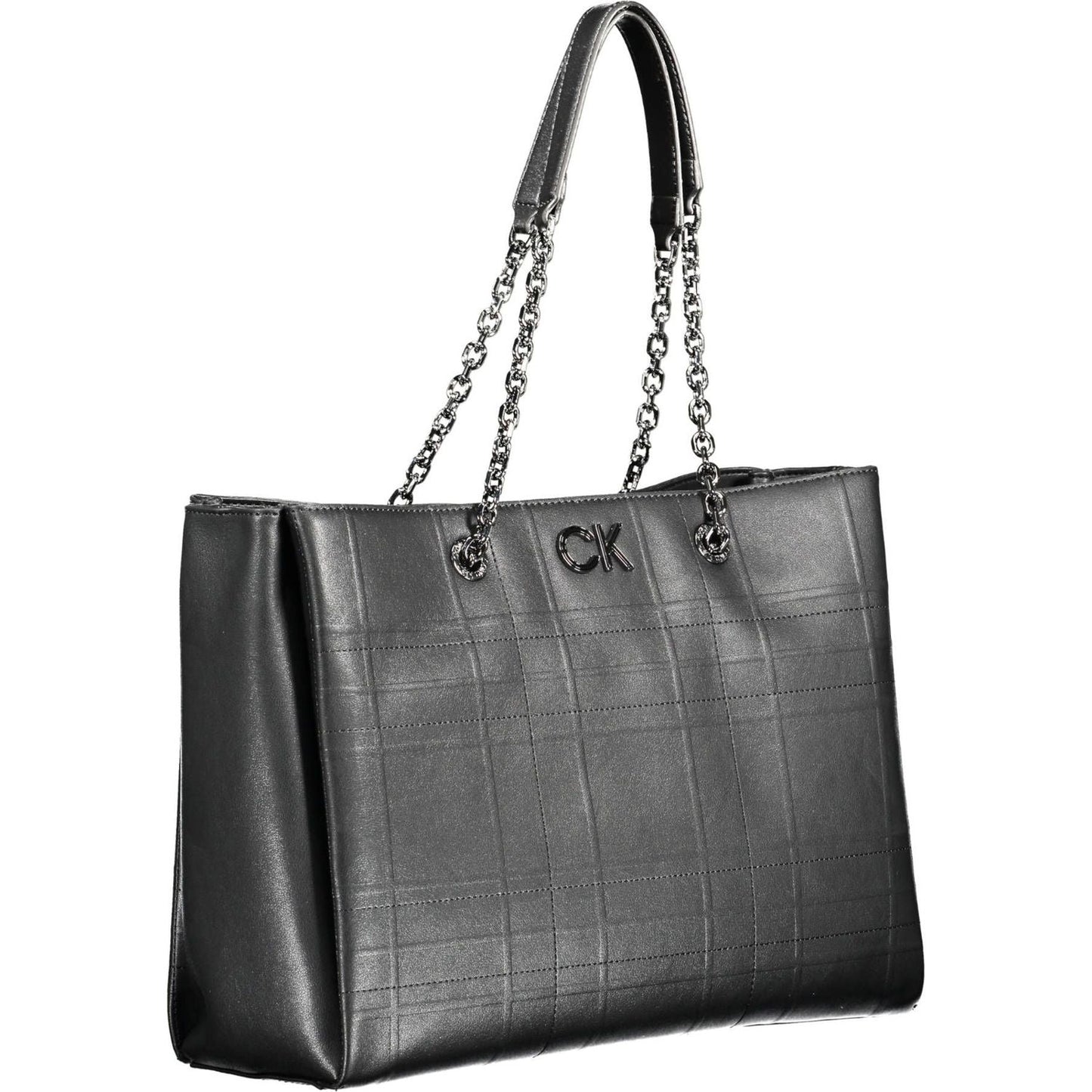 Calvin Klein Chic Black Dual-Handle Chain Shoulder Bag Calvin Klein