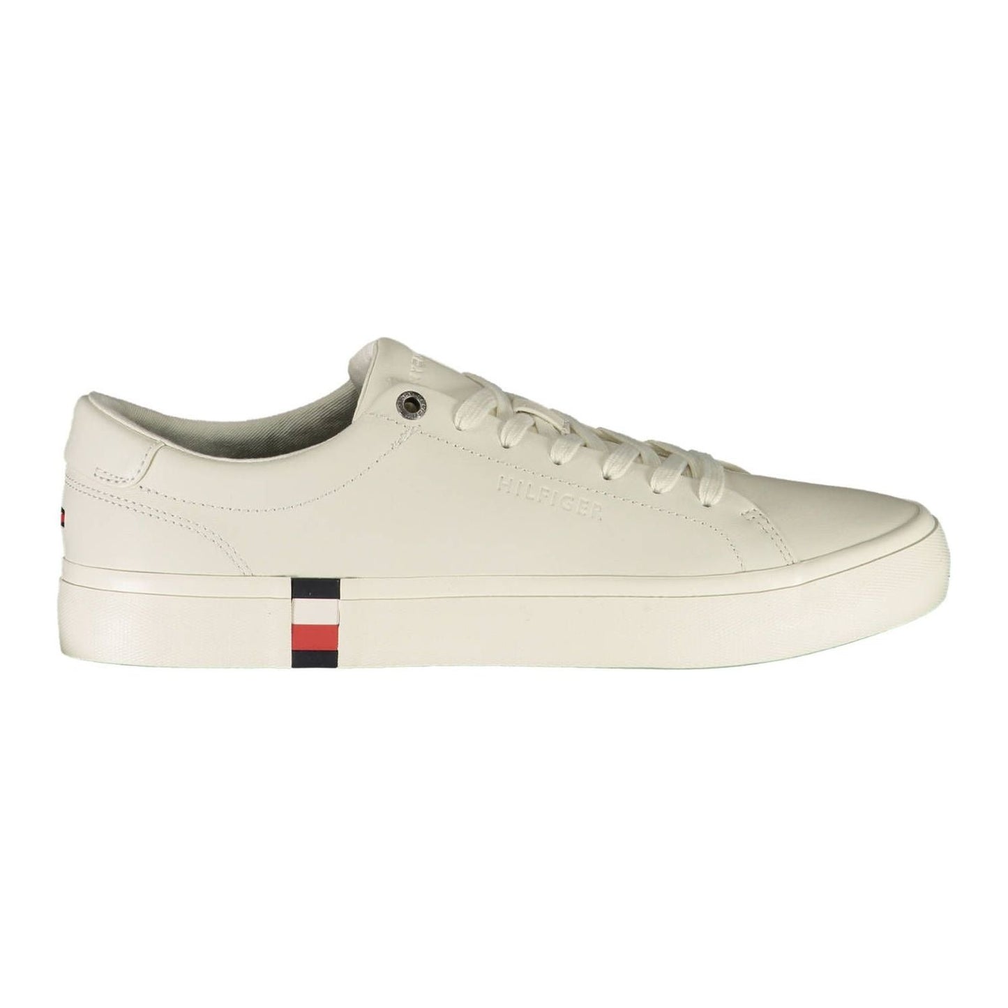 Tommy Hilfiger Elegant White Lace-Up Sneakers with Logo Detail Tommy Hilfiger