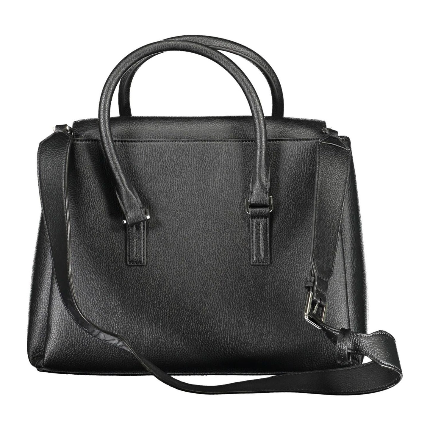 Calvin Klein Sleek Black Eco-Conscious Handbag with Logo Design Calvin Klein