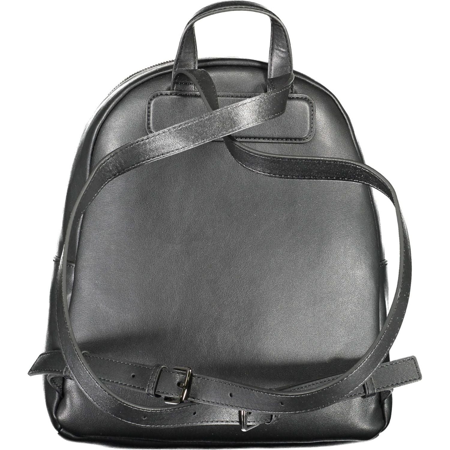 Front view with bag zipped and handles upright.